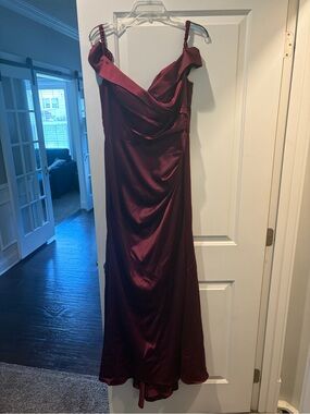 david's bridal charmeuse draped one-shoulder bridesmaid dress One-Shoulder Charmeuse Sheath Dress